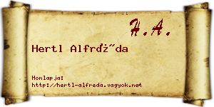 Hertl Alfréda névjegykártya